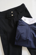 Zendaya kompressions ridebukser + Gratis navy MiCo langærmet perf. bluse